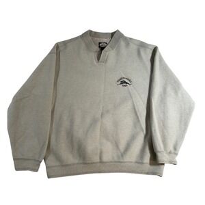 Tommy Bahama Mens Cotton Pullover Sweatshirt Beige Embroidered Fisherman Size M